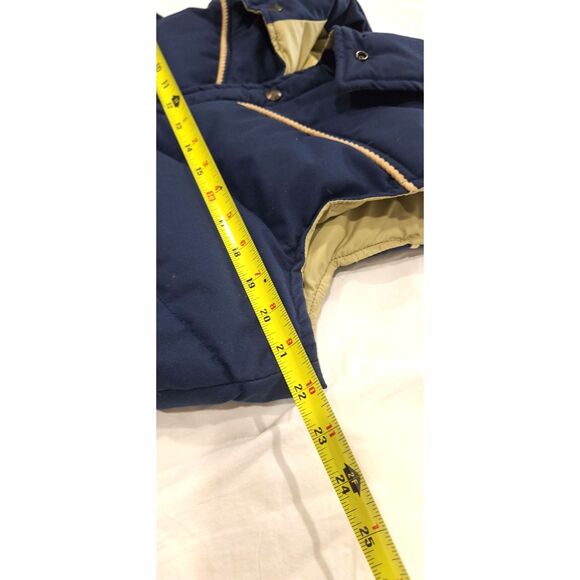 Vintage Blue Down Puffer Vest Multi Gear Silton Reversible Cream 70s Retro Sz M - Picture 13 of 15